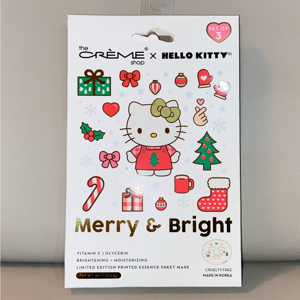 Hello Kitty Merry & Bright essence Sheet Masks (pack of 3 masks)